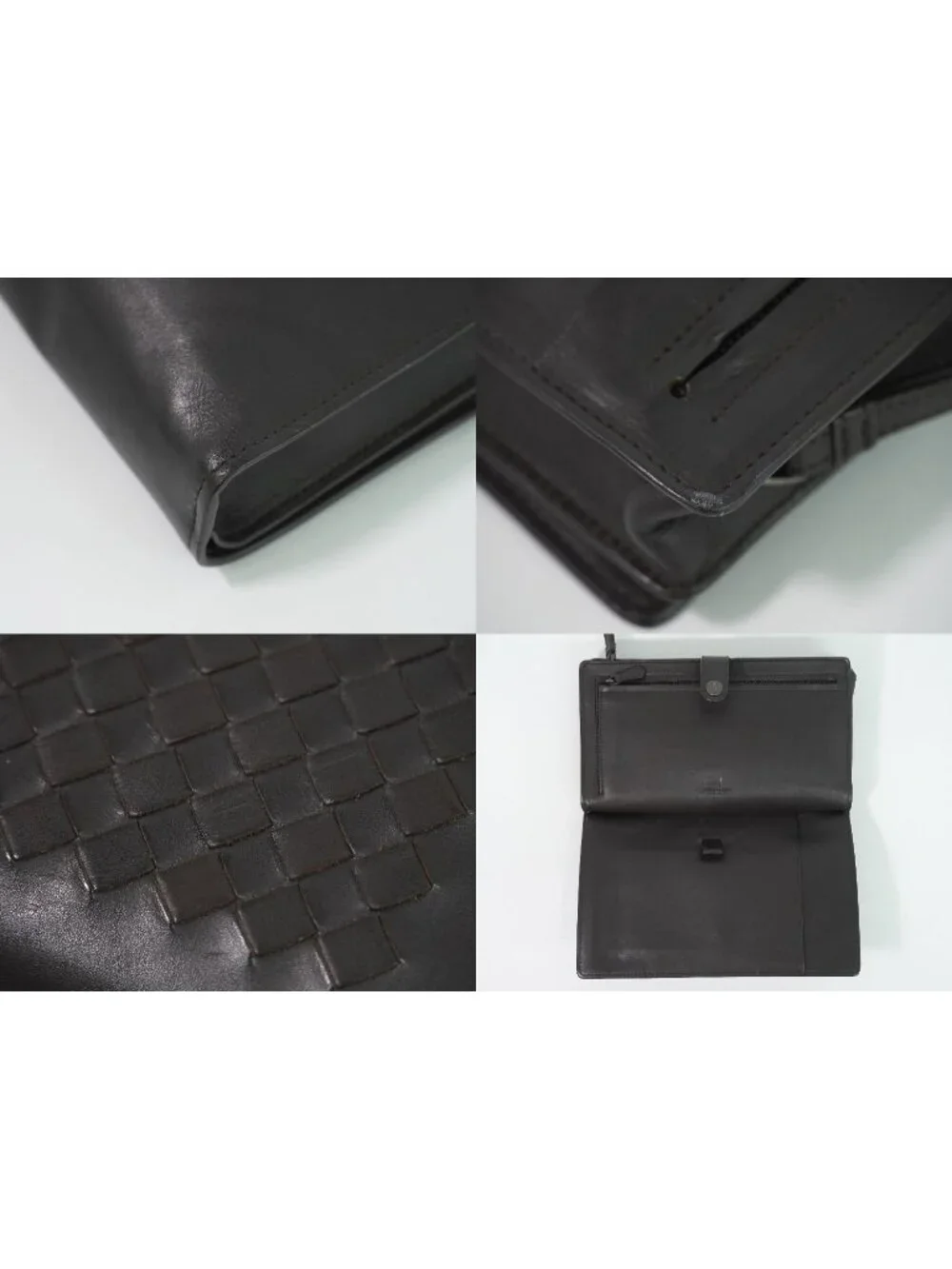 Bottega Veneta Intrecciato Continental Wallet Clutch Leather Brown